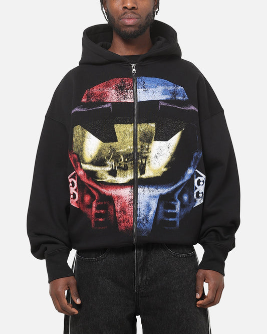 73Studio X Halo Xbox Red Vs Blue Split Hoodie Black