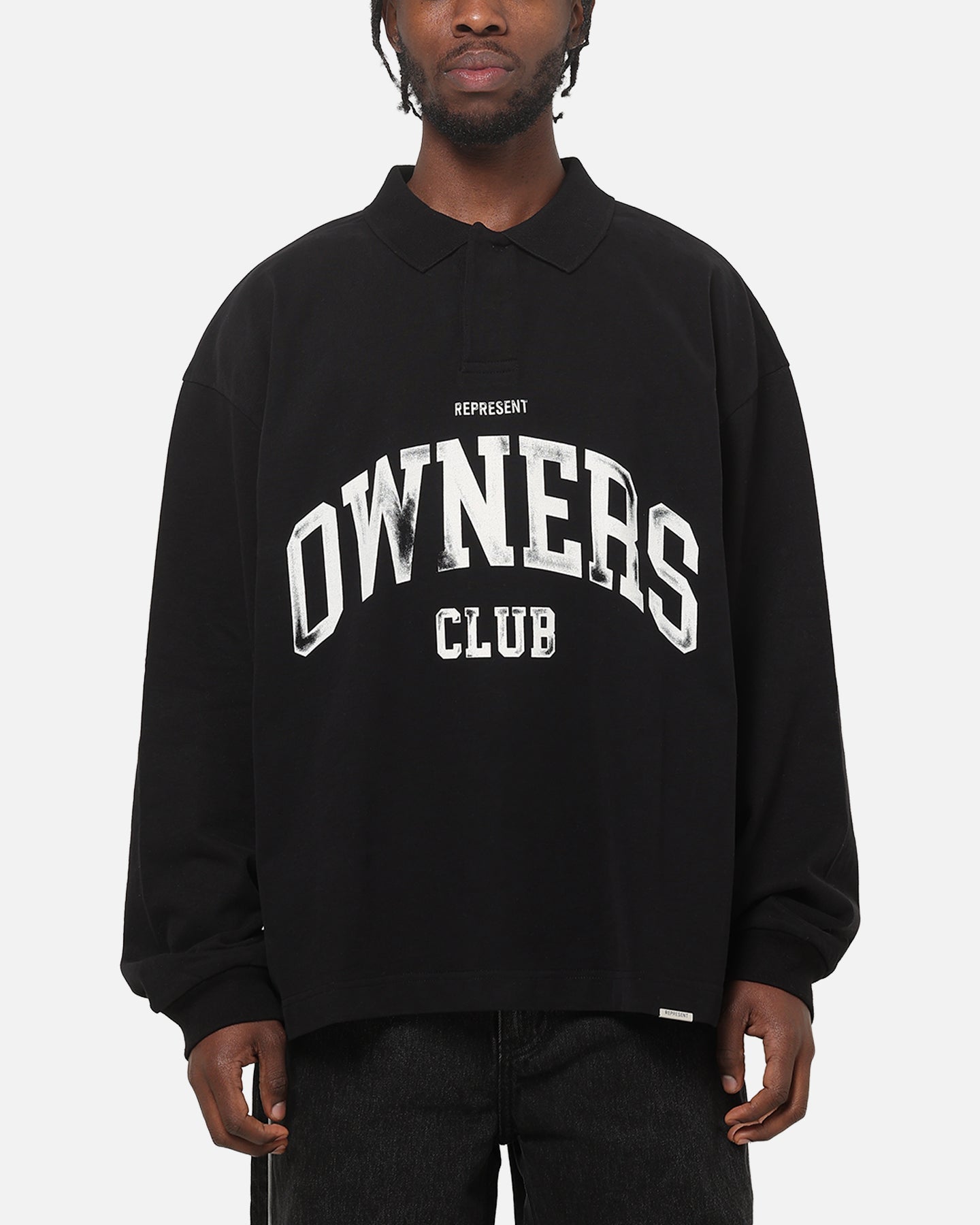 Represent Owners Rugby Top Jet Black