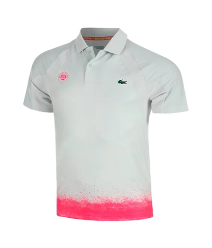Polo Lacoste Roland Garros Blanco/Rosa 2025