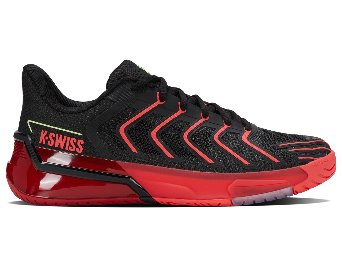 K-Swiss Men's Shoes Ultrashot 4 | Black/Neon Lava/Chili Pepper