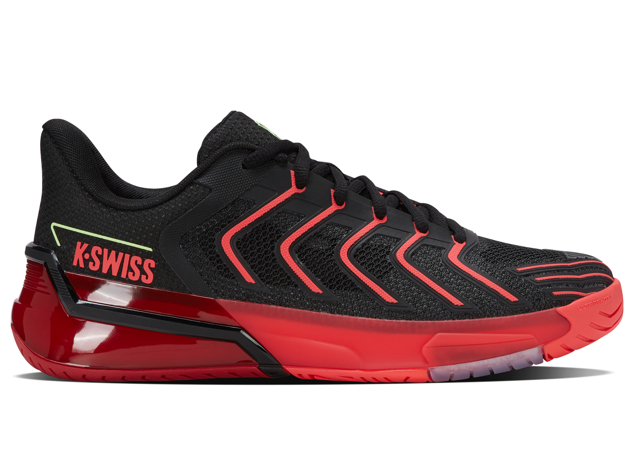 K-Swiss Men's Shoes Ultrashot 4 | Black/Neon Lava/Chili Pepper