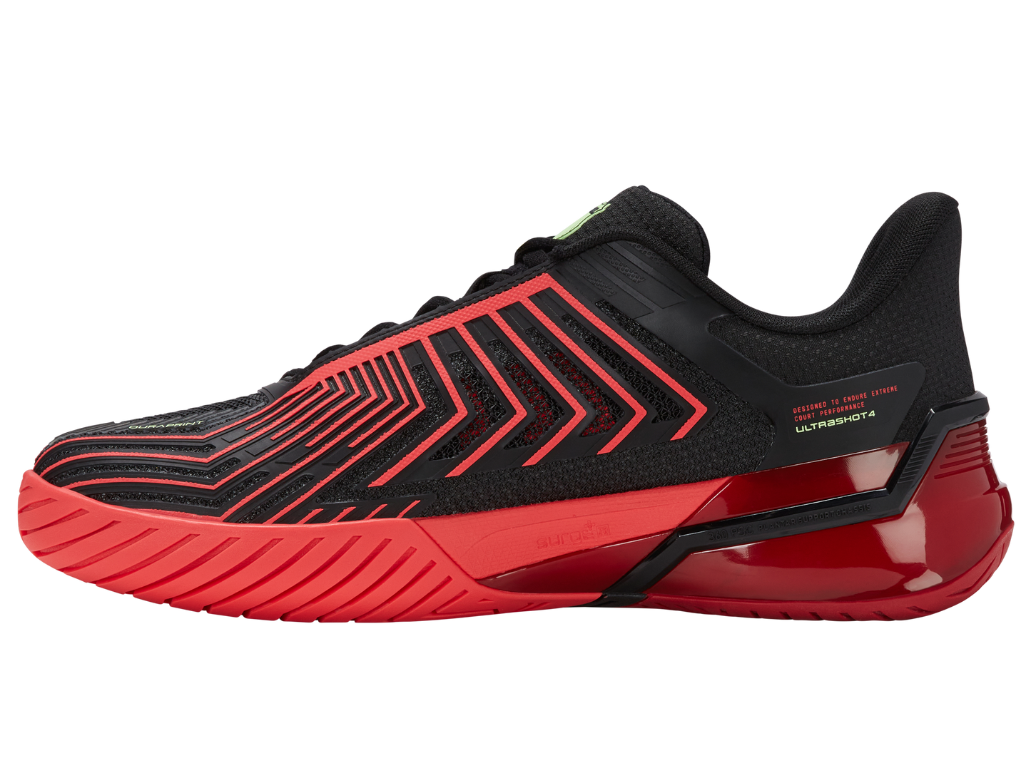 K-Swiss Men's Shoes Ultrashot 4 | Black/Neon Lava/Chili Pepper