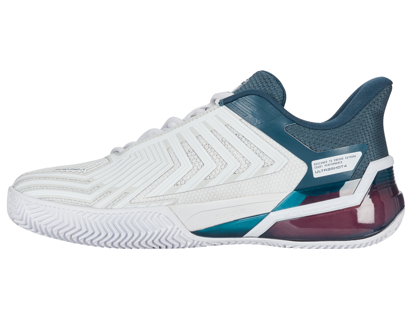 K-Swiss Men's Shoes Ultrashot 4 Clay | White/Stargazer/Neon Blaze