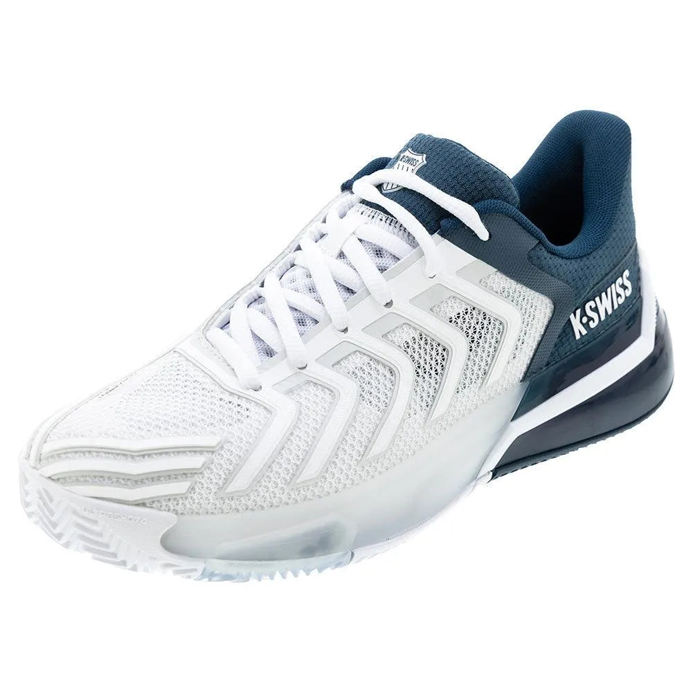 Men's Ultrashot 4 Clay Tennis Shoes White and Stargazer-Footwear-K-Swiss-04438-129S25_ab1a161d-d936-4368-9e79-4cb0294ed7f4-1-[Sku]-Tennis Express