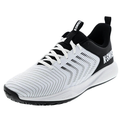 Men's Ultrashot Light Tennis Shoes White and Black-Footwear-K-Swiss-04767-102S26copy-Tennis Express