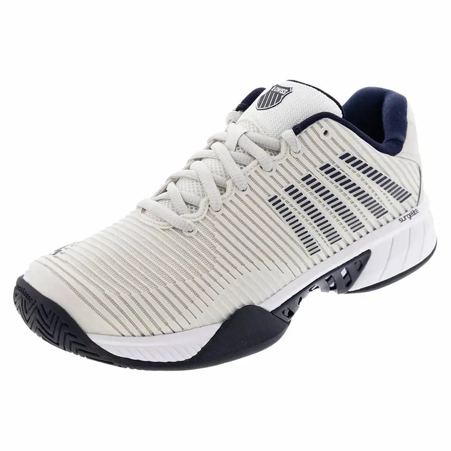 Men's Hypercourt Express 2 Tennis Shoes Vaporous Gray and White Peacoat-Footwear-K-Swiss-06613-090Bcopy-Tennis Express
