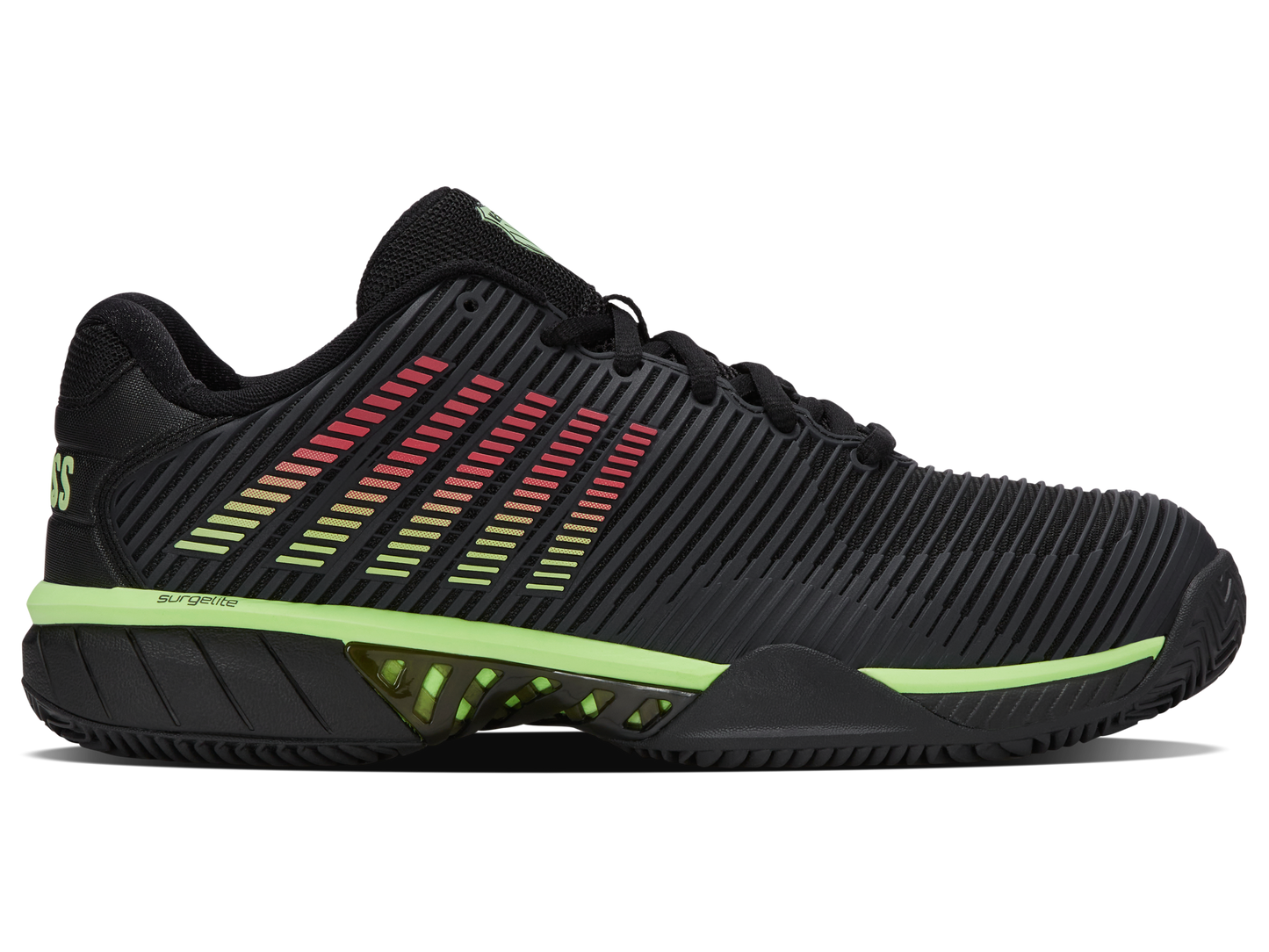 K-Swiss Men's Shoes Hypercourt Express 2 Clay | Black/Soft Neon Green/Neon Lava