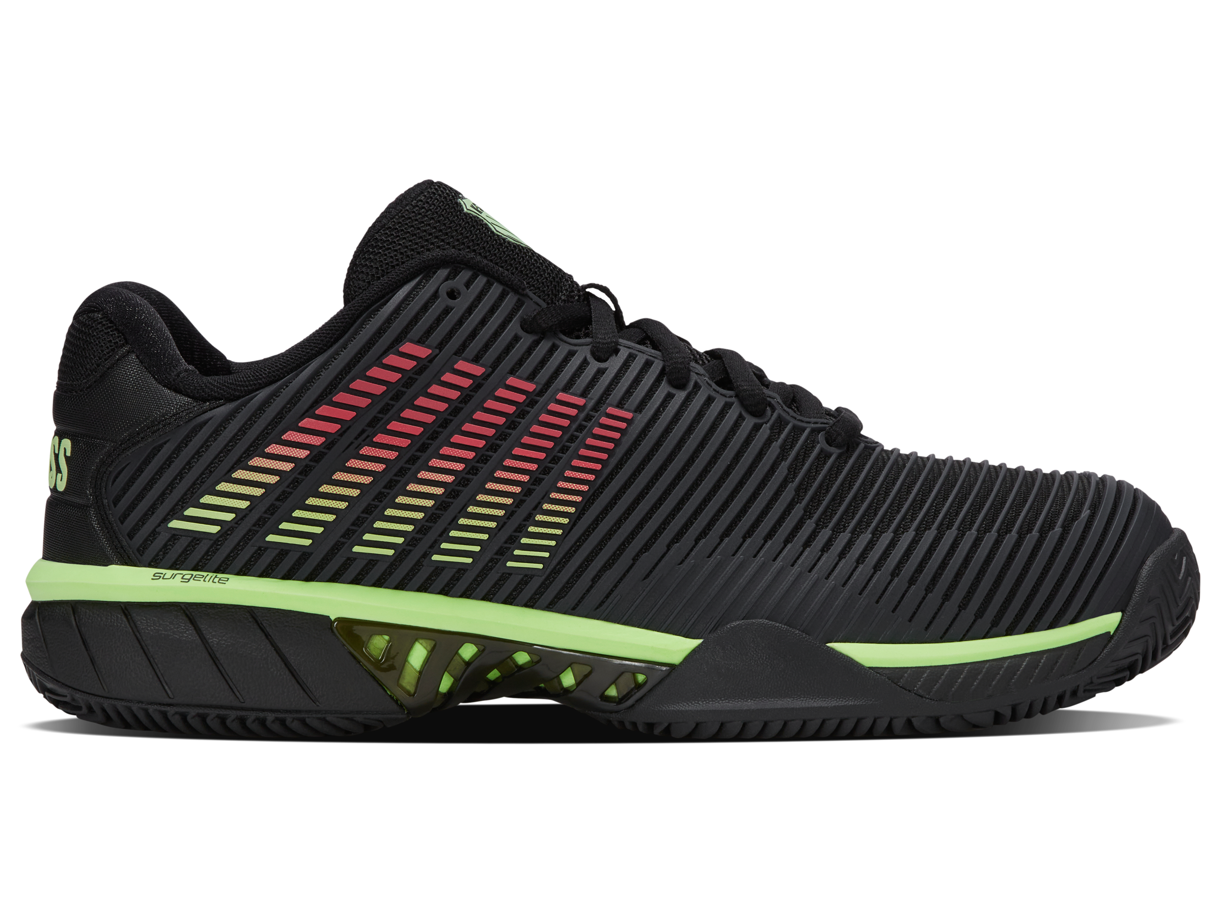 K-Swiss Men's Shoes Hypercourt Express 2 Clay | Black/Soft Neon Green/Neon Lava