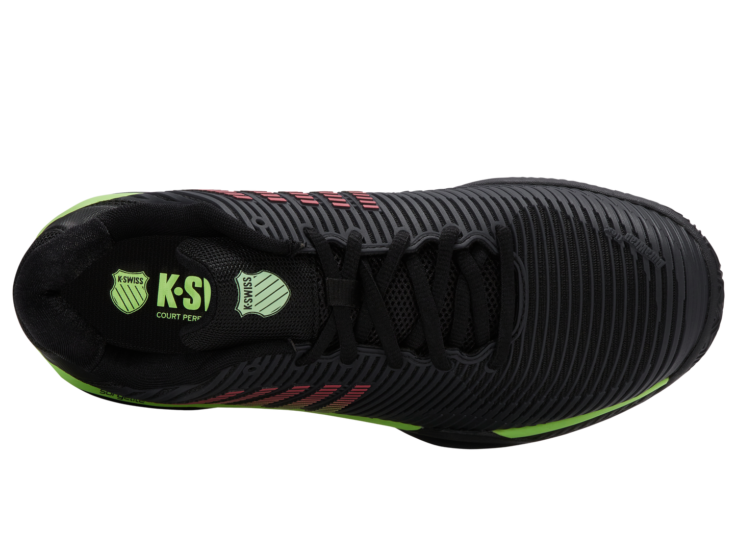 K-Swiss Men's Shoes Hypercourt Express 2 Clay | Black/Soft Neon Green/Neon Lava