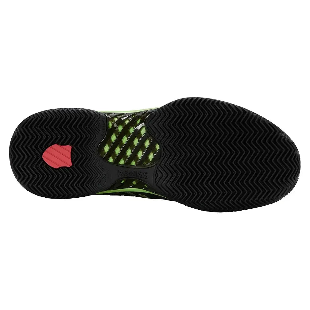 Men's Hypercourt Express 2 Clay Tennis Shoes Black and Soft Neon Green