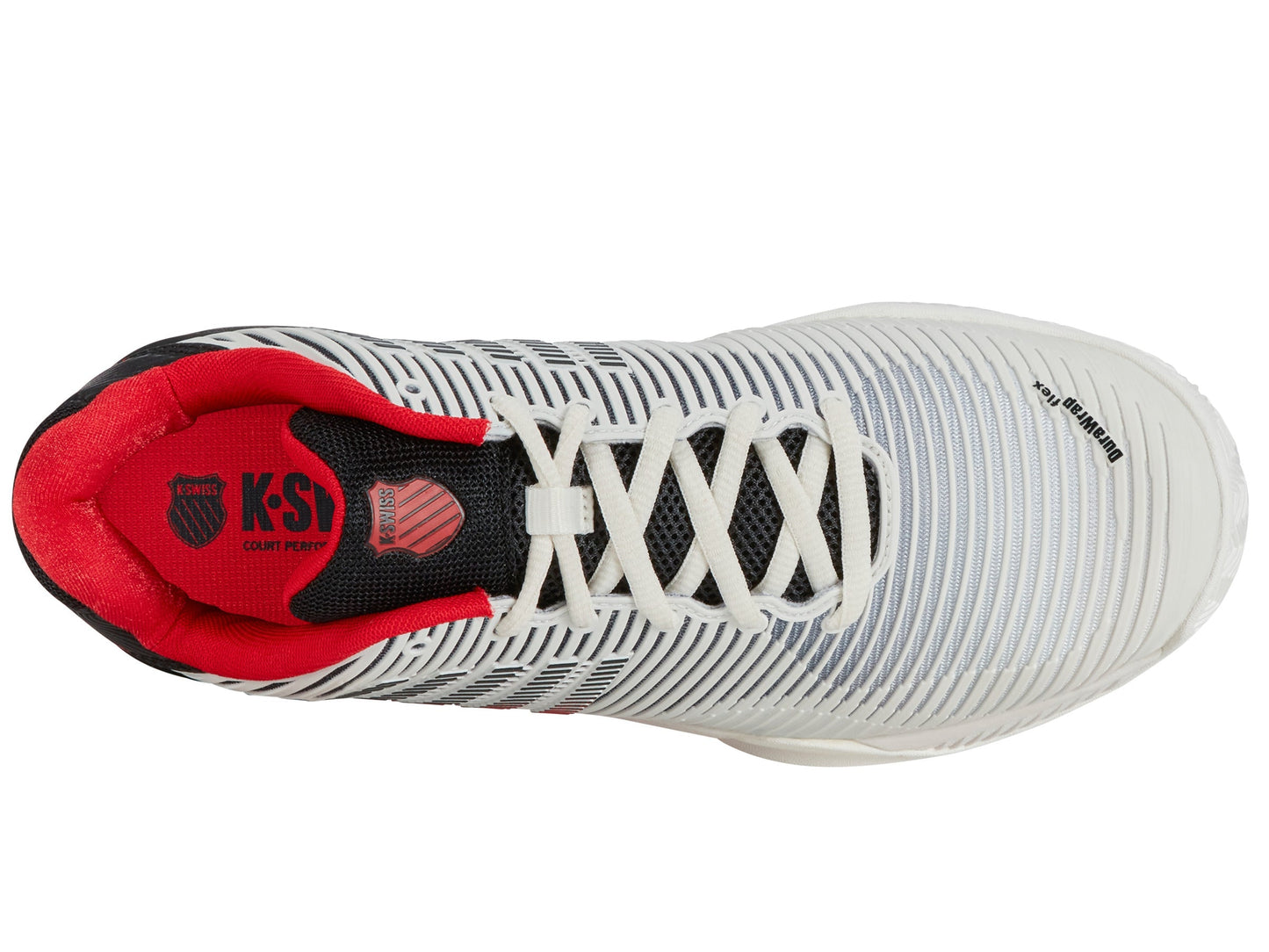K-Swiss Men's Shoes Hypercourt Express 2 Clay | Bright White/Stretch Limo/High Risk Red