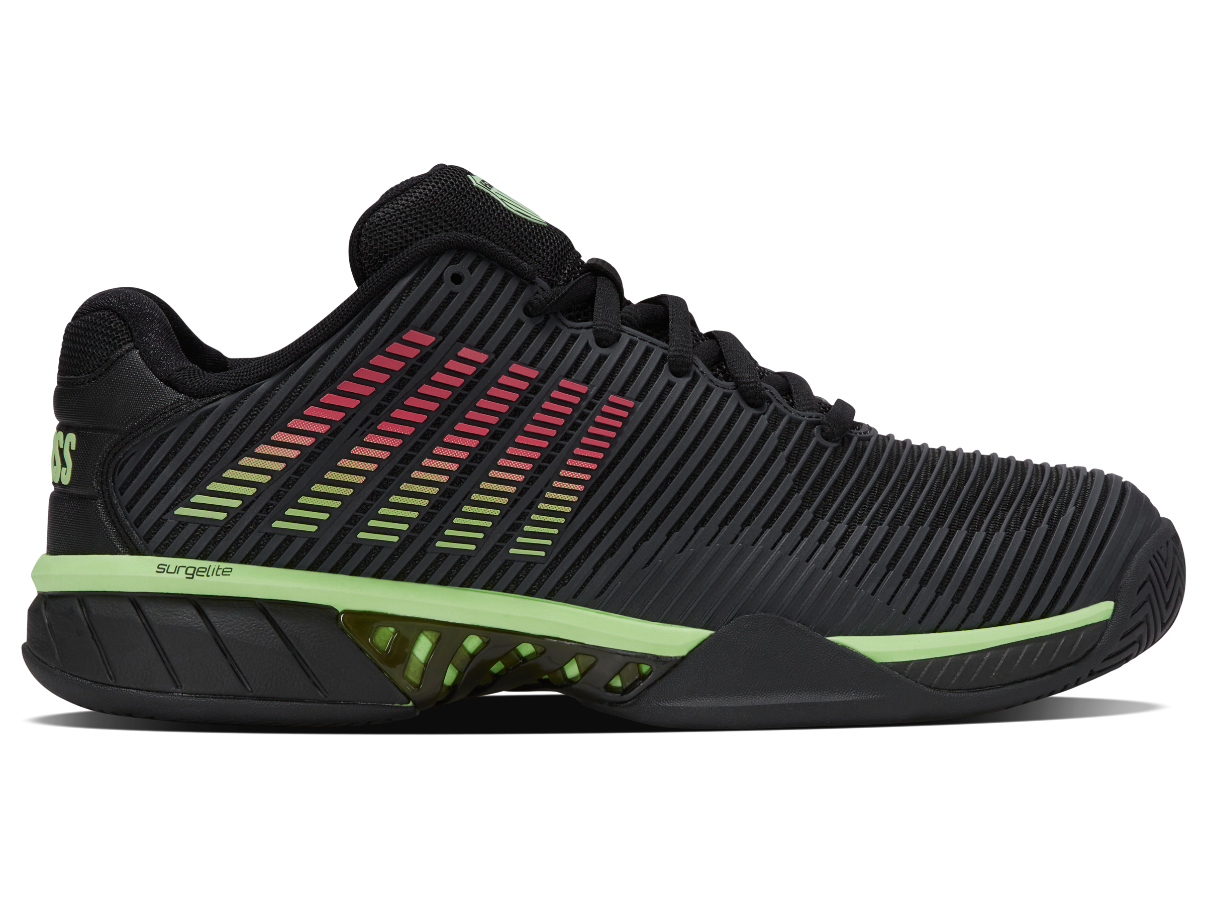 K-Swiss Men's Shoes Hypercourt Express 2-2E | Black/Soft Neon Green/Neon Lava
