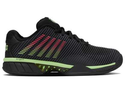 K-Swiss Men's Shoes Hypercourt Express 2-2E | Black/Soft Neon Green/Neon Lava