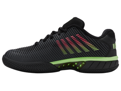 K-Swiss Men's Shoes Hypercourt Express 2-2E | Black/Soft Neon Green/Neon Lava