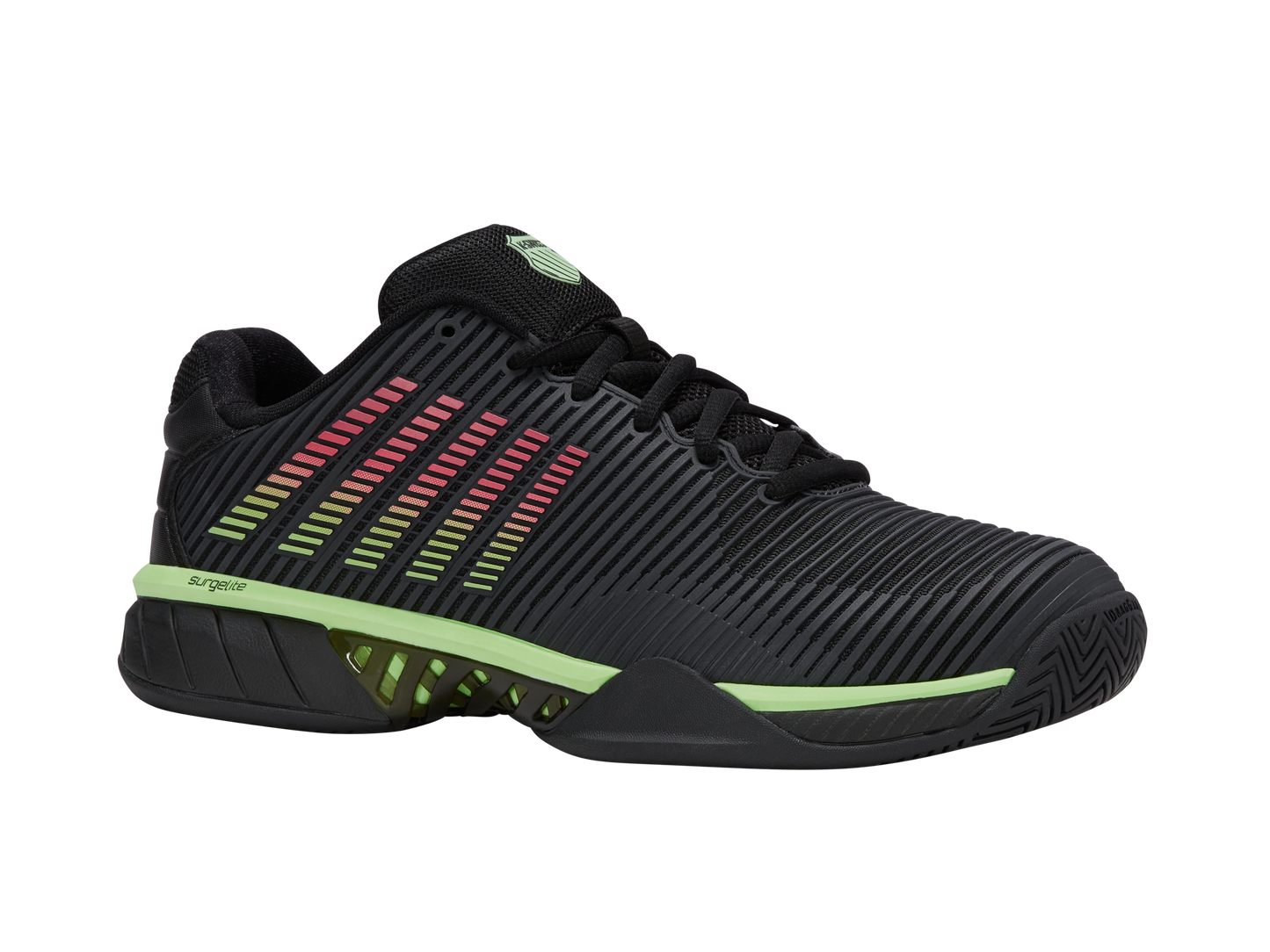 K-Swiss Men's Shoes Hypercourt Express 2-2E | Black/Soft Neon Green/Neon Lava