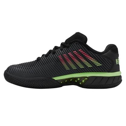 Men's Hypercourt Express 2 2E Width Tennis Shoes Black and Soft Green