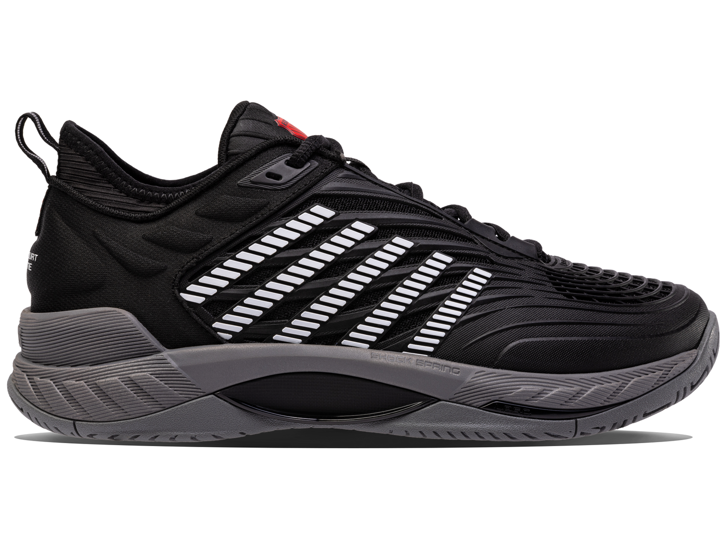 K-Swiss Men's Shoes Hypercourt Supreme 2 | Black/Steel Gray/Firey Red