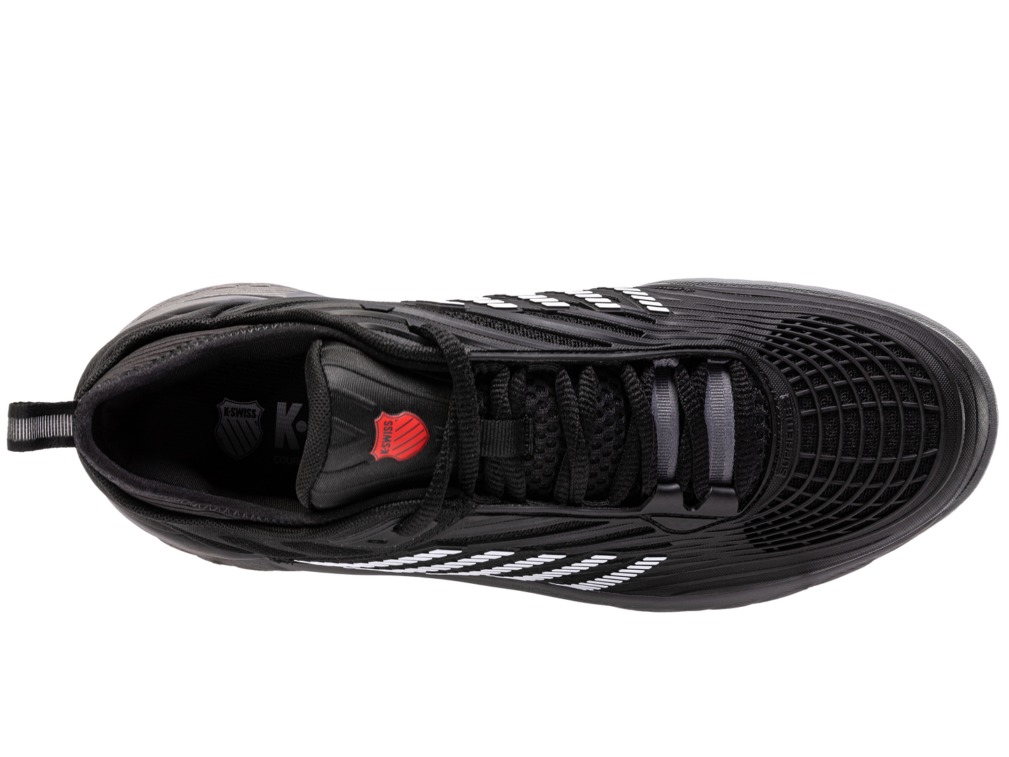 K-Swiss Men's Shoes Hypercourt Supreme 2 | Black/Steel Gray/Firey Red