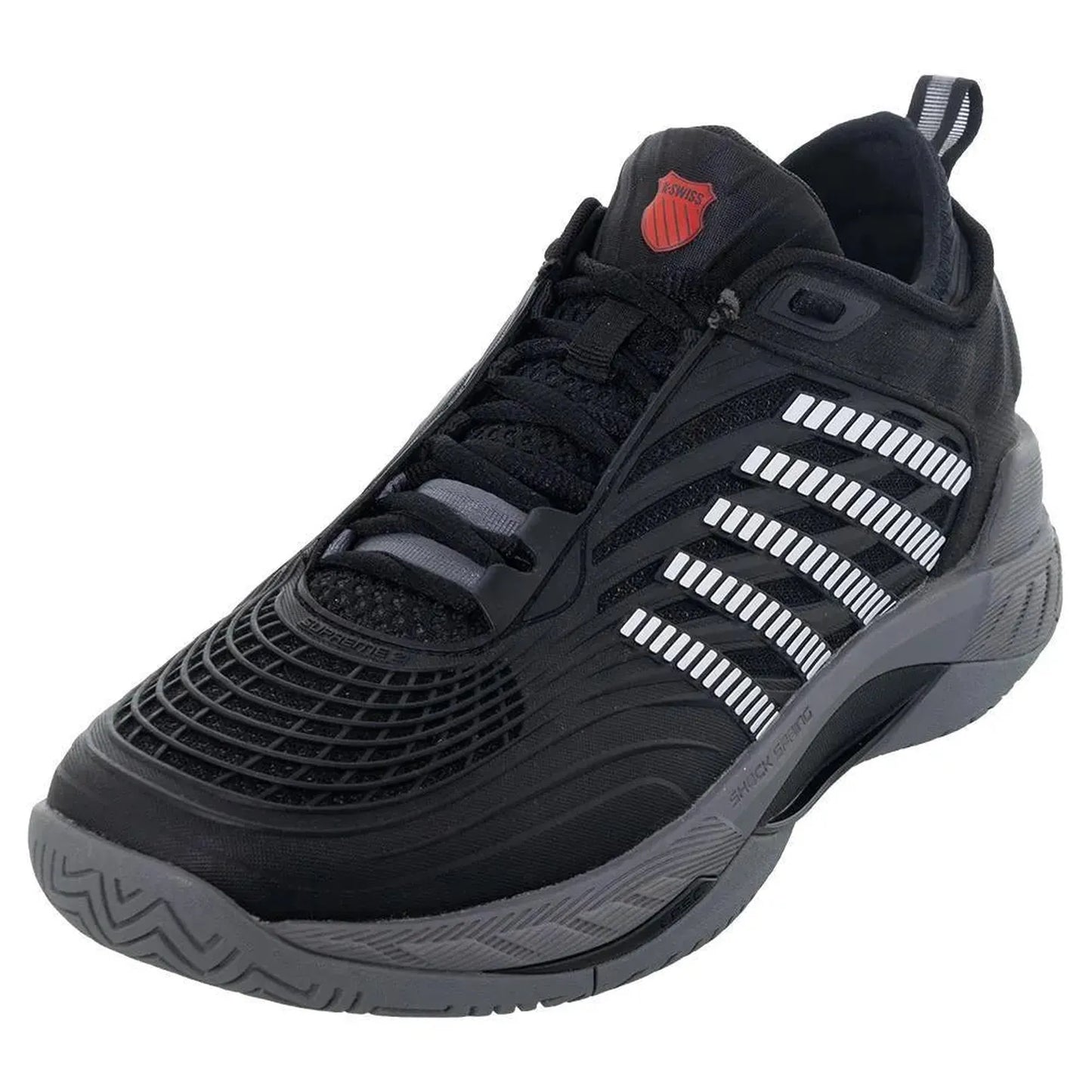 Men's Hypercourt Supreme 2 Tennis Shoes Black and Steel Gray-Footwear-K-Swiss-09071-038S24-Tennis Express