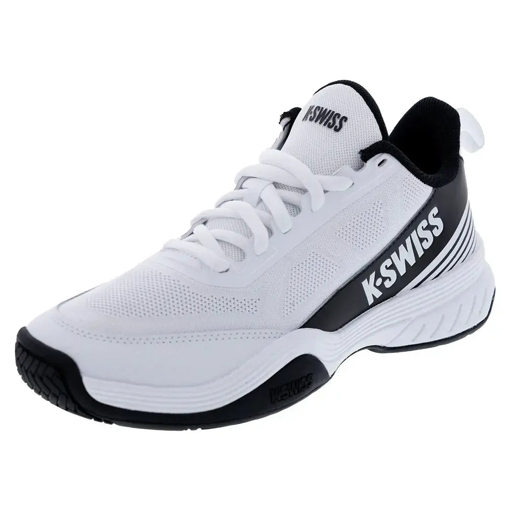 Men's SpeedEx 2 Tennis Shoes White and Black-Footwear-K-Swiss-09486-184F25copy-Tennis Express
