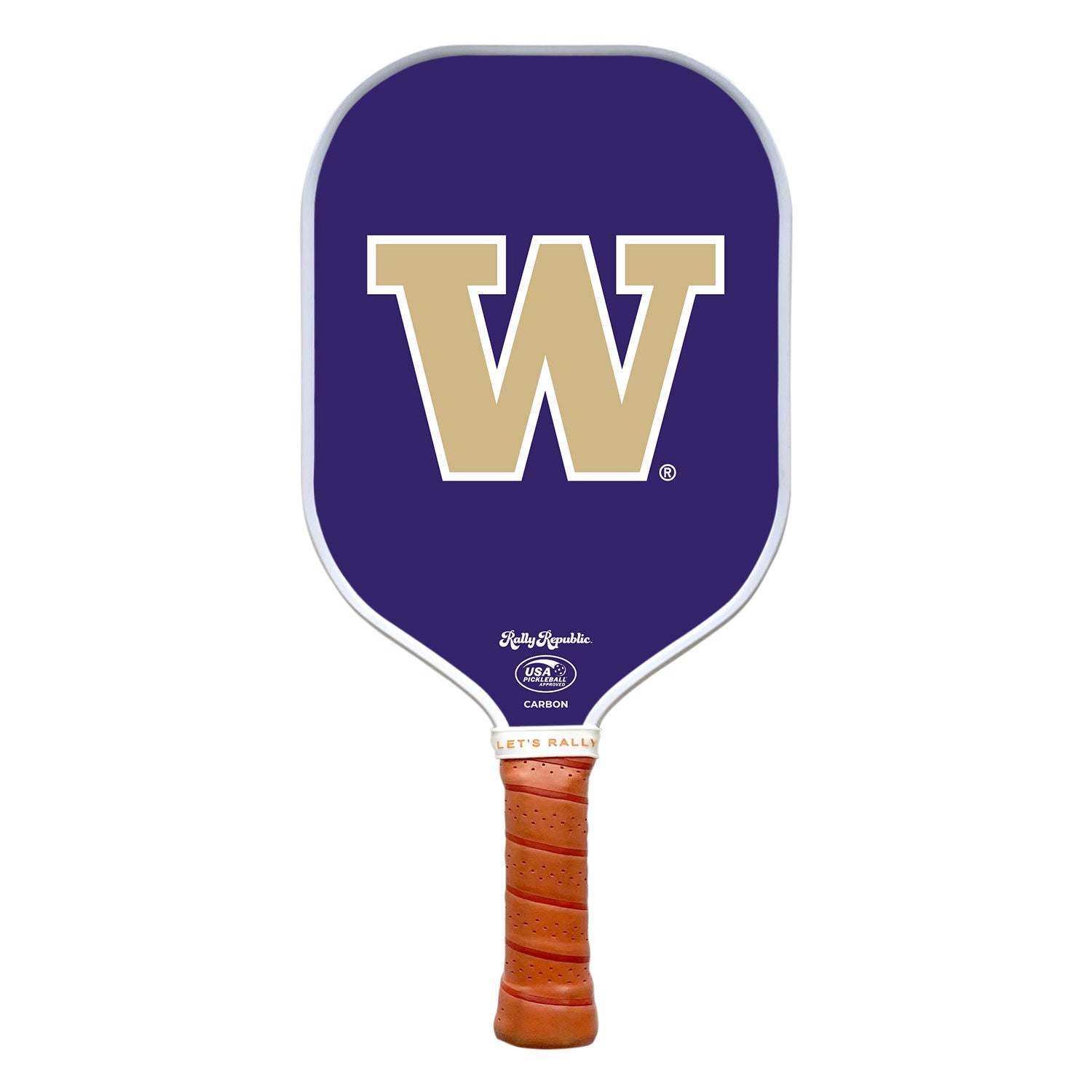Rally Republic PIckleball Paddle - Washington Huskies Purple Athletic Logo