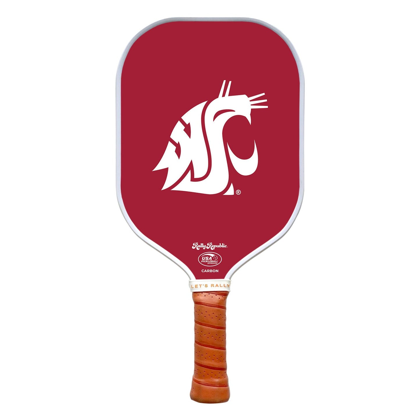 Rally Republic PIckleball Paddle - Washington State Cougars Crimson Primary White Mark