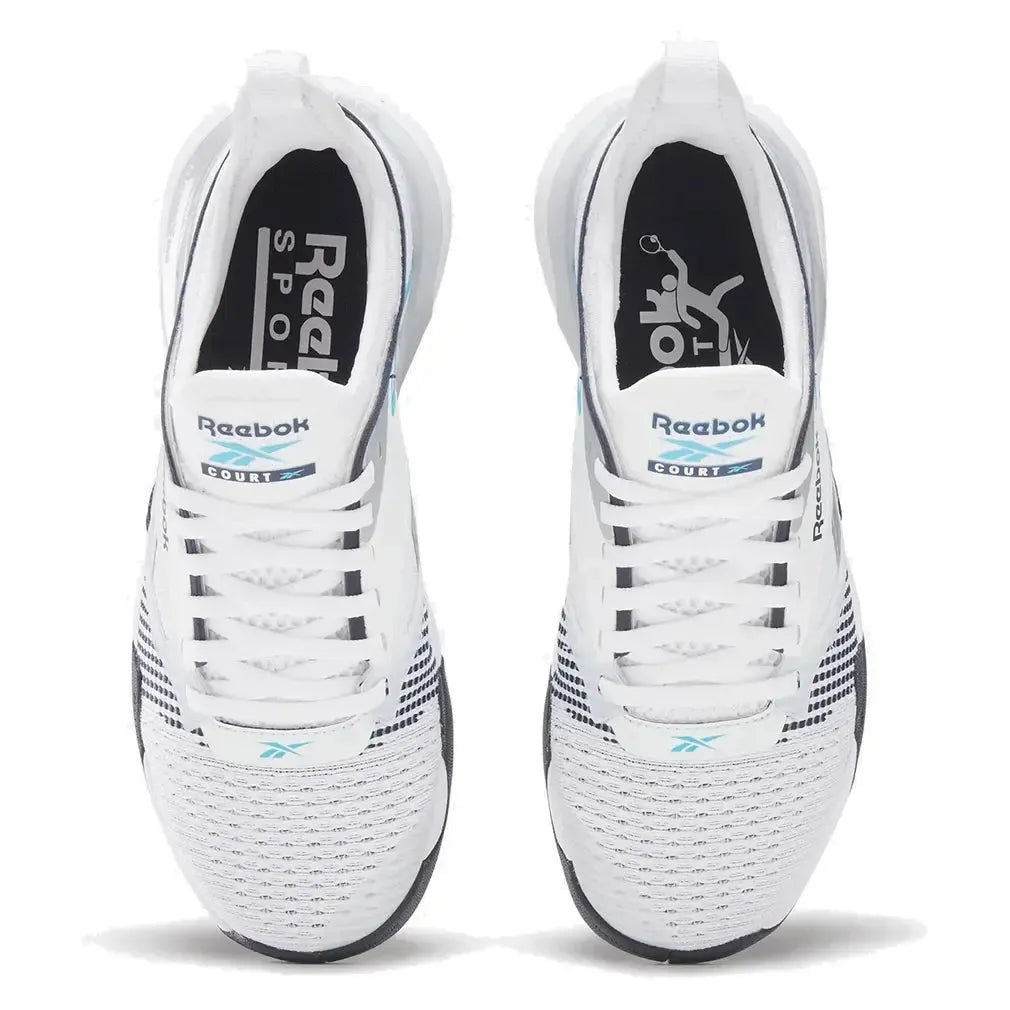 Women's Nano Court Training Shoes White and Vector Navy