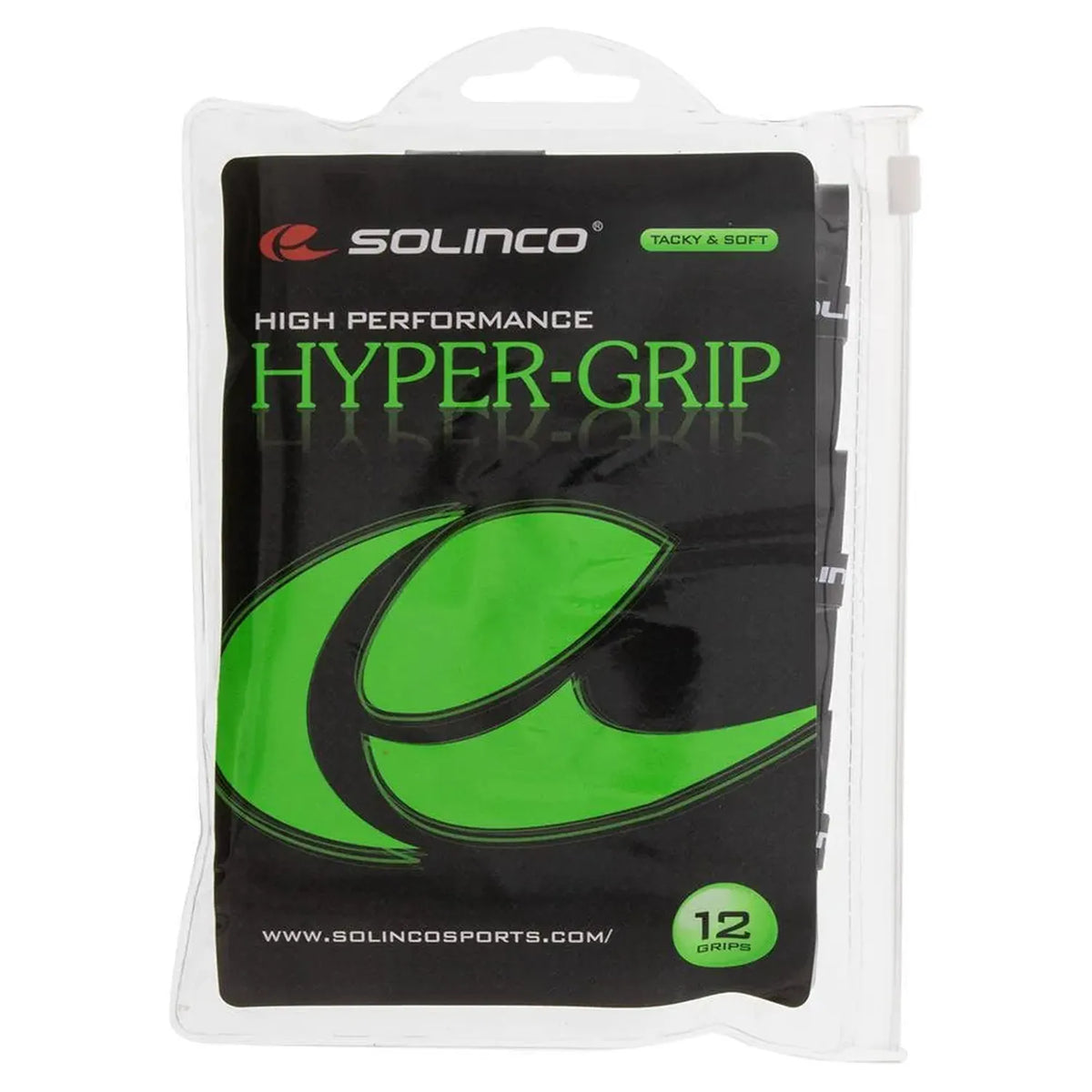 Hyper Extra Tacky Tennis Over Grip Black 12 Pack-Accessories-Solinco-100909-DEFAULT-L-Tennis Express
