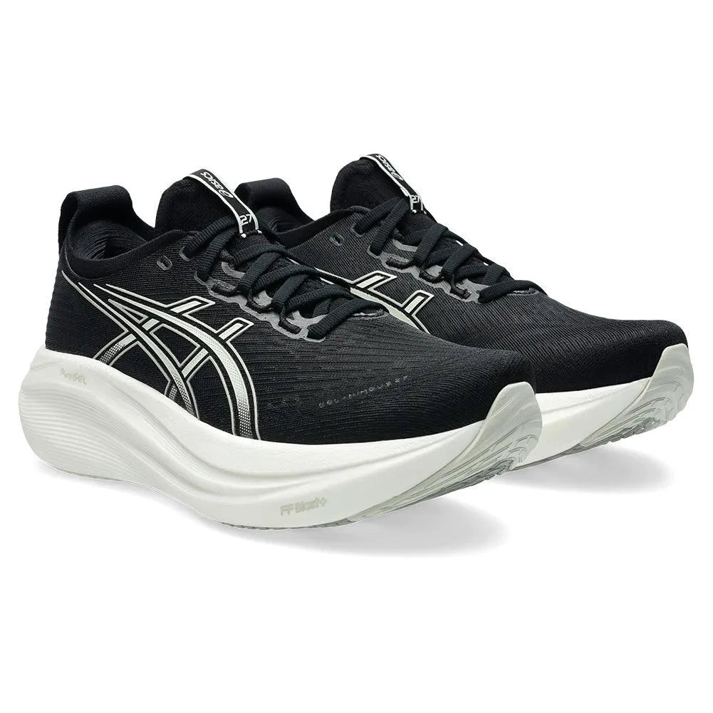 Women's GEL-Nimbus 27 Running Shoes Black and Lake Grey