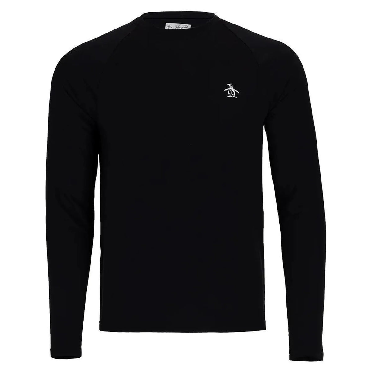 Men's Solid Performance Long Sleeve Tennis Raglan Caviar-Apparel-Penguin-101587-DEFAULT-L-Tennis Express