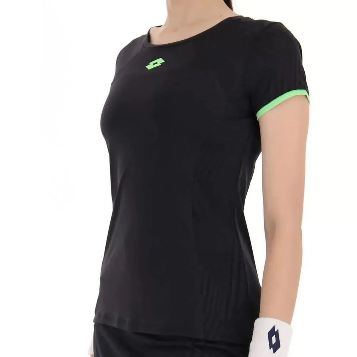 Women's Superrapida V Pickleball Top-Apparel-Lotto-101897-1TA_ALL_BLACKGN_APP-L-Tennis Express