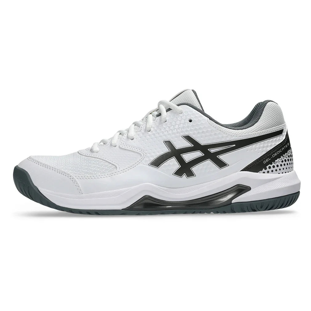 Men's GEL-Dedicate 8 Pickleball Shoes White and Gunmetal