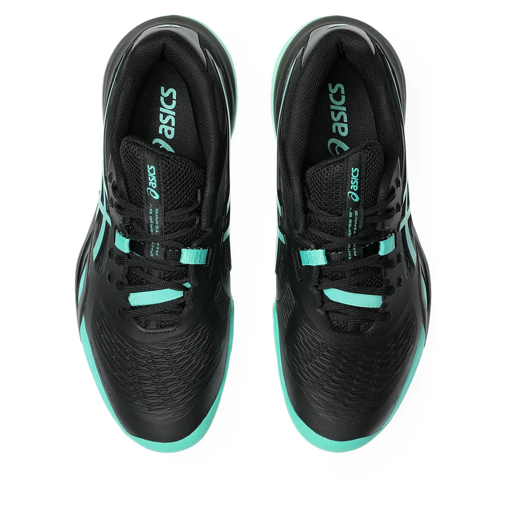 Men's GEL-Resolution X Tennis Shoes Black and Aurora Green