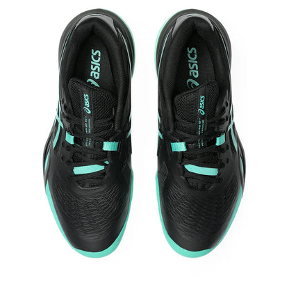 Men's GEL-Resolution X Tennis Shoes Black and Aurora Green