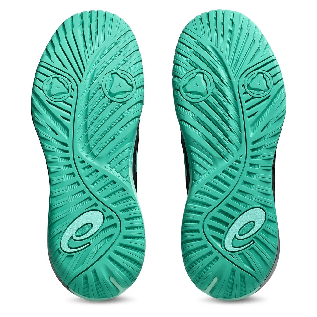 Men's GEL-Resolution X Tennis Shoes Black and Aurora Green