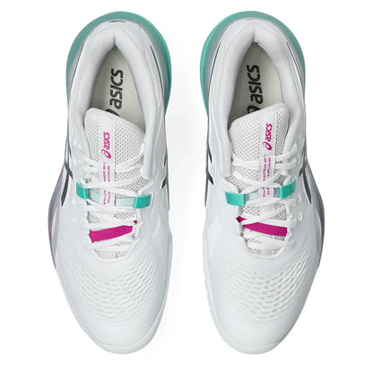 Men's GEL-Resolution X Tennis Shoes White and Aurora Green