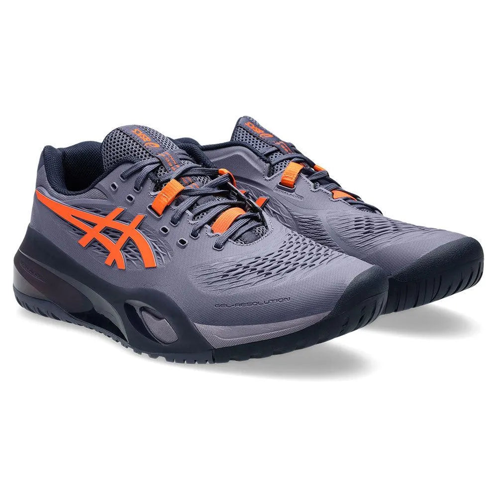 Men's GEL-Resolution X Tennis Shoes Greyish Purple and Nova Orange
