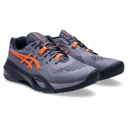 Men's GEL-Resolution X Tennis Shoes Greyish Purple and Nova Orange