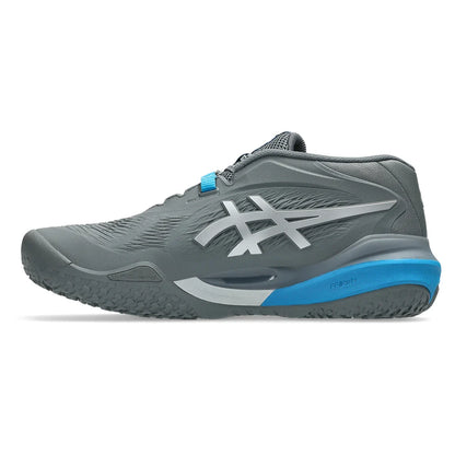 Men's GEL-Resolution X Omnicourt 2E Width Tennis Shoes Steel Grey and Pure Silver