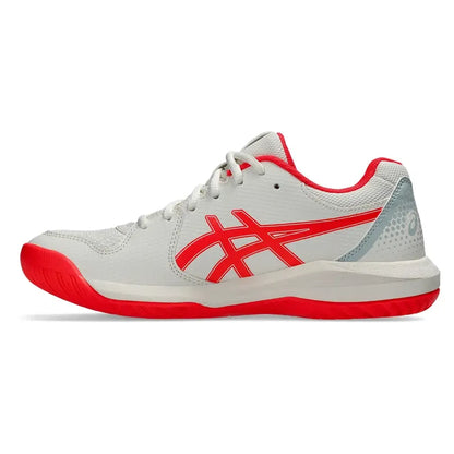 Women's GEL-Dedicate 8 Pickleball Shoes Cream and Flash Red