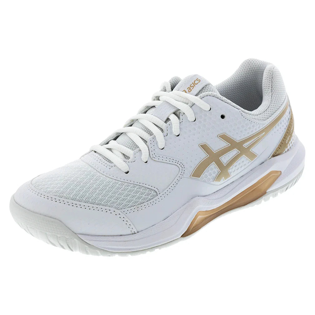 Women's GEL-Dedicate 8 Pickleball Shoes White and Champagne-Footwear-Asics-5-WHITE/CHAMPAGNE, [current_file_name-Tennis Express