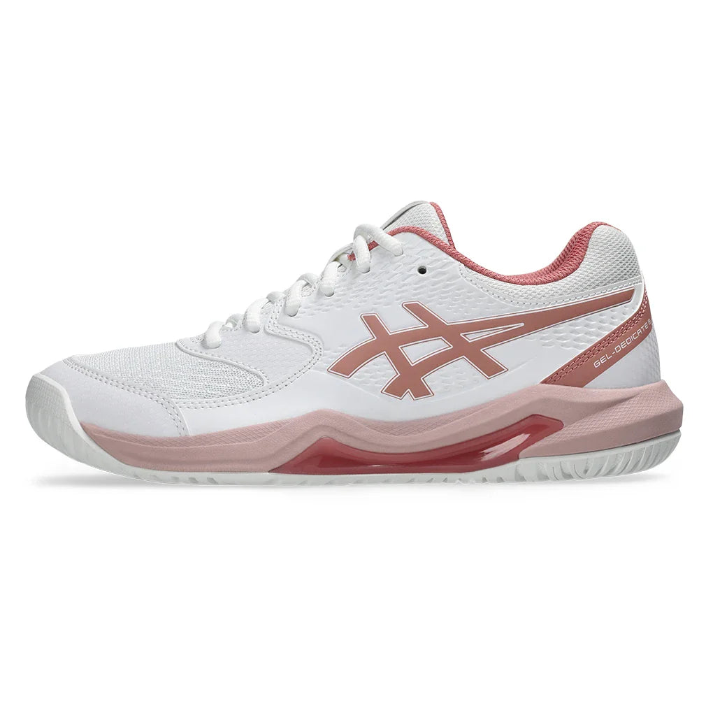 Women's GEL-Dedicate 8 Tennis Shoes White and Rose Rouge
