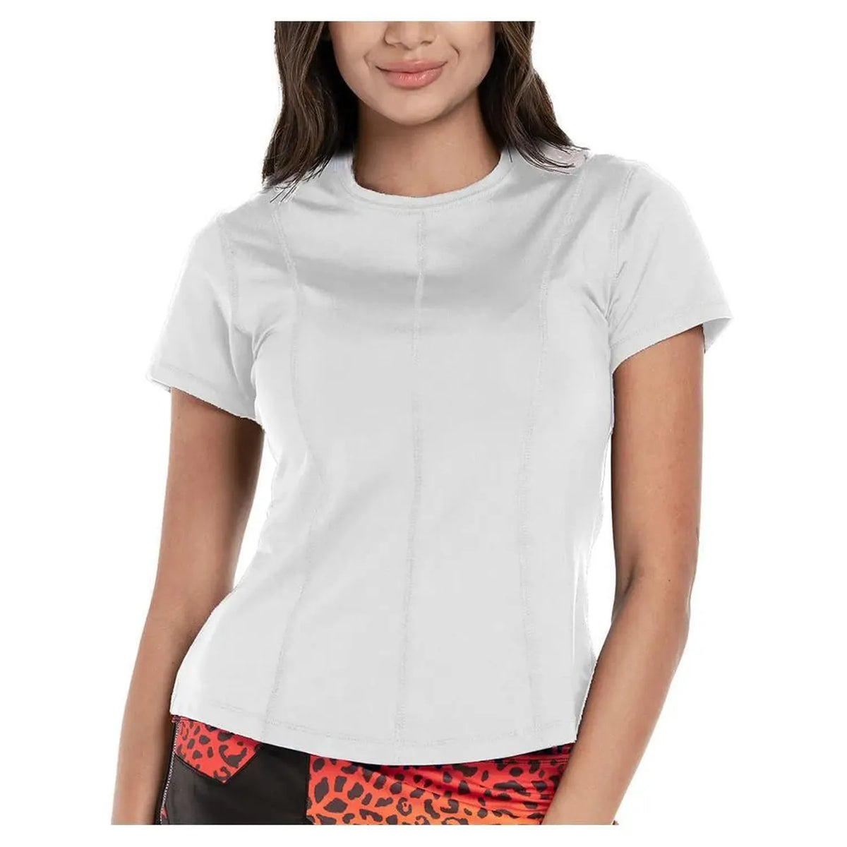 Women's Center Court Short Sleeve Tennis Top-Apparel-Lucky In Love-104972-110_WHITE-L-Tennis Express