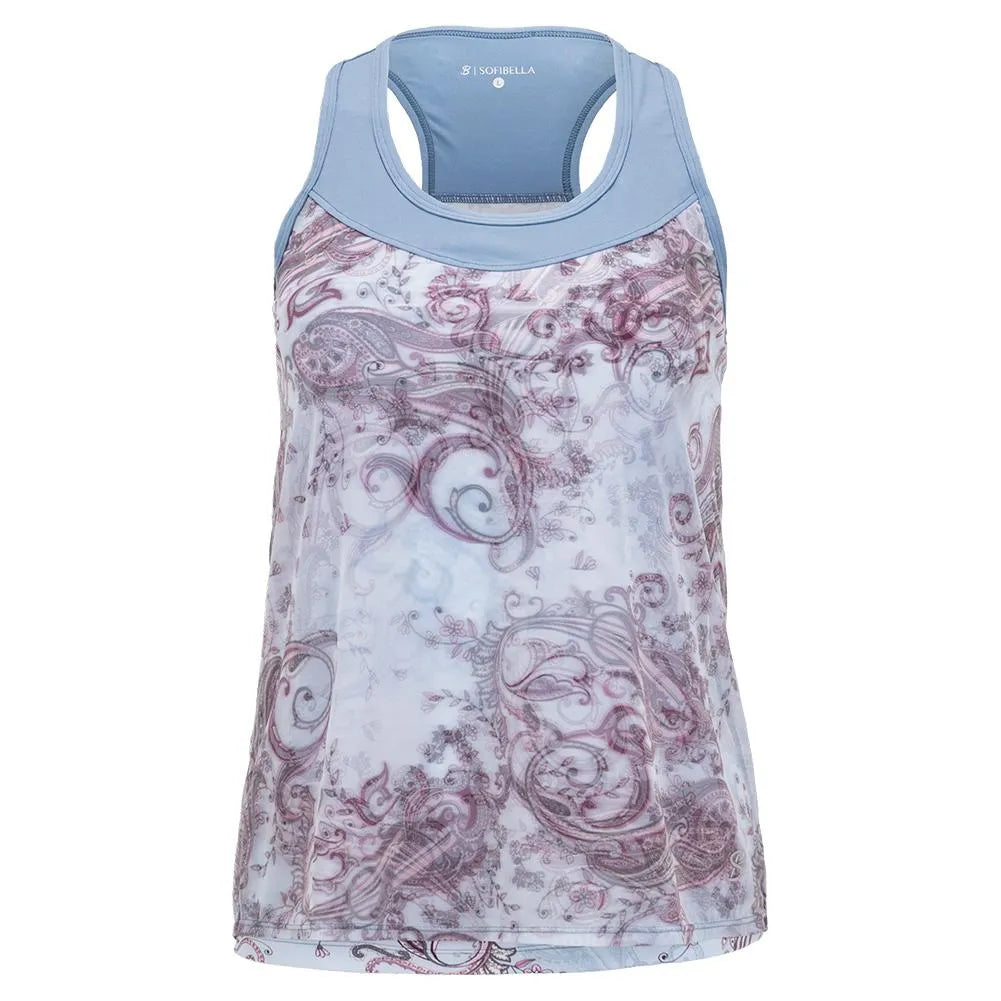 Women's Sweet Shots Racerback Tennis Tank Dancing Paisley-Apparel-Sofibella-105106-DEFAULT-L-Tennis Express
