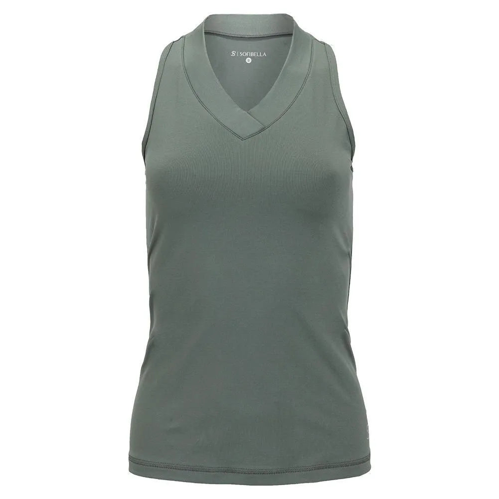 Women's UV Colors Racerback Tennis Tank Army-Apparel-Sofibella-105151-DEFAULT-L-Tennis Express