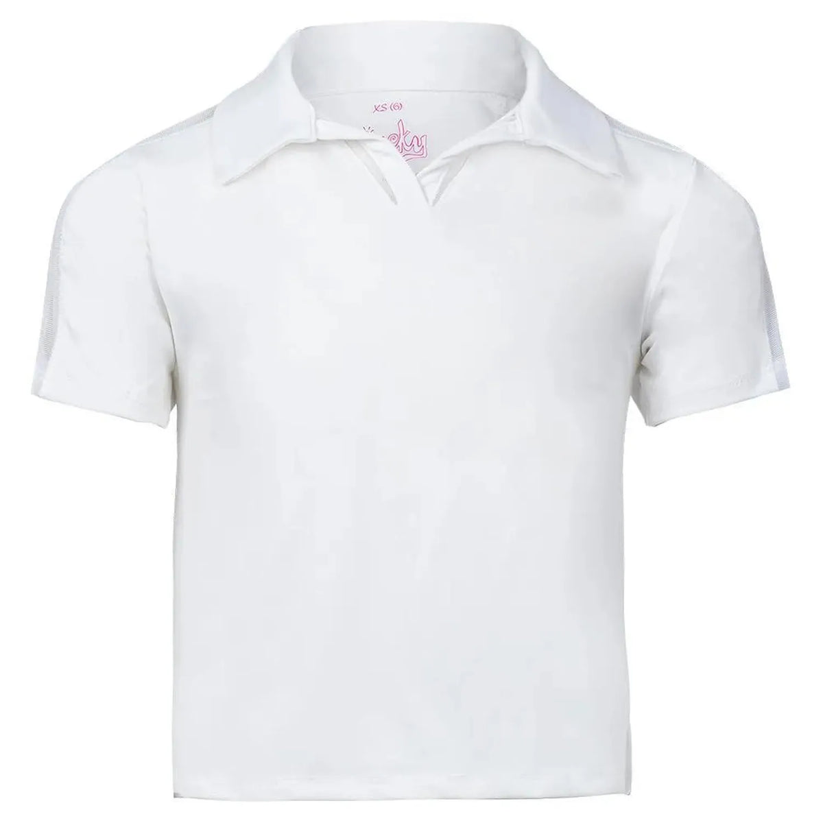 Girls' Cropped Tennis Polo-Apparel-Lucky In Love-105802-110_WHITE-L-Tennis Express