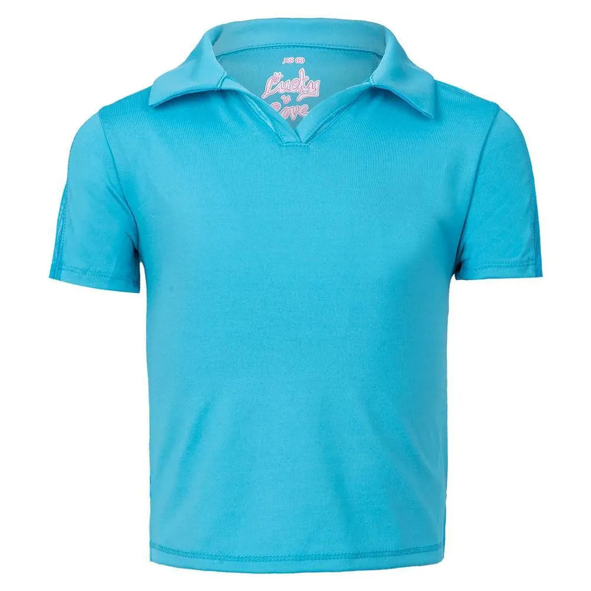Girls' Cropped Tennis Polo-Apparel-Lucky In Love-105802-410_OCEAN-L-Tennis Express