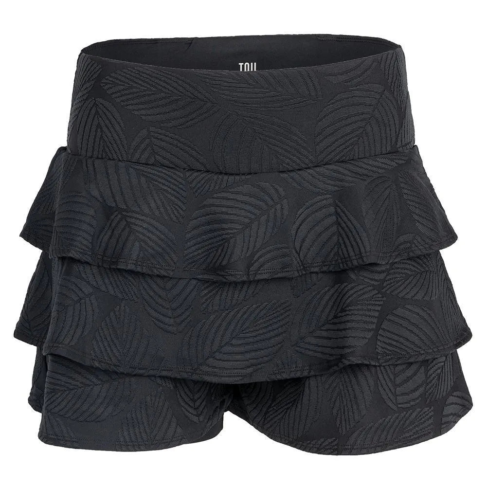 Women's Court Tiered Ruffle Tennis Skort-Apparel-Tail-106571-Q724_FD_LEAVES_ONYX-L-Tennis Express