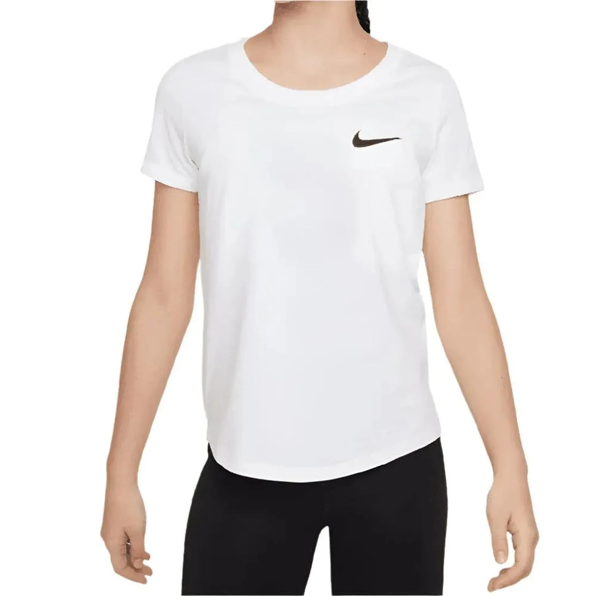 Girls' Dri-FIT Training T-Shirt-Apparel-Nike-106707-100_WHITEBK-L-Tennis Express