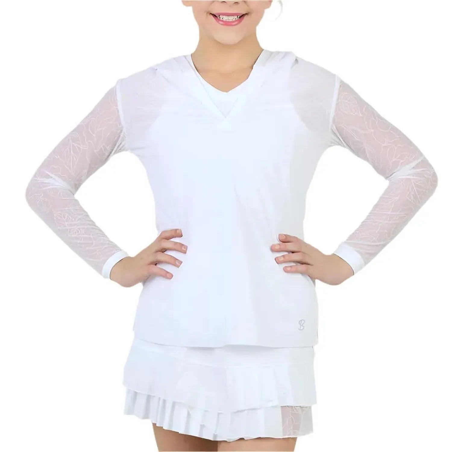 Girls' Bliss Long Sleeve Tennis Hoodie Moon Roses-Apparel-Sofibella-107184-DEFAULT-L-Tennis Express